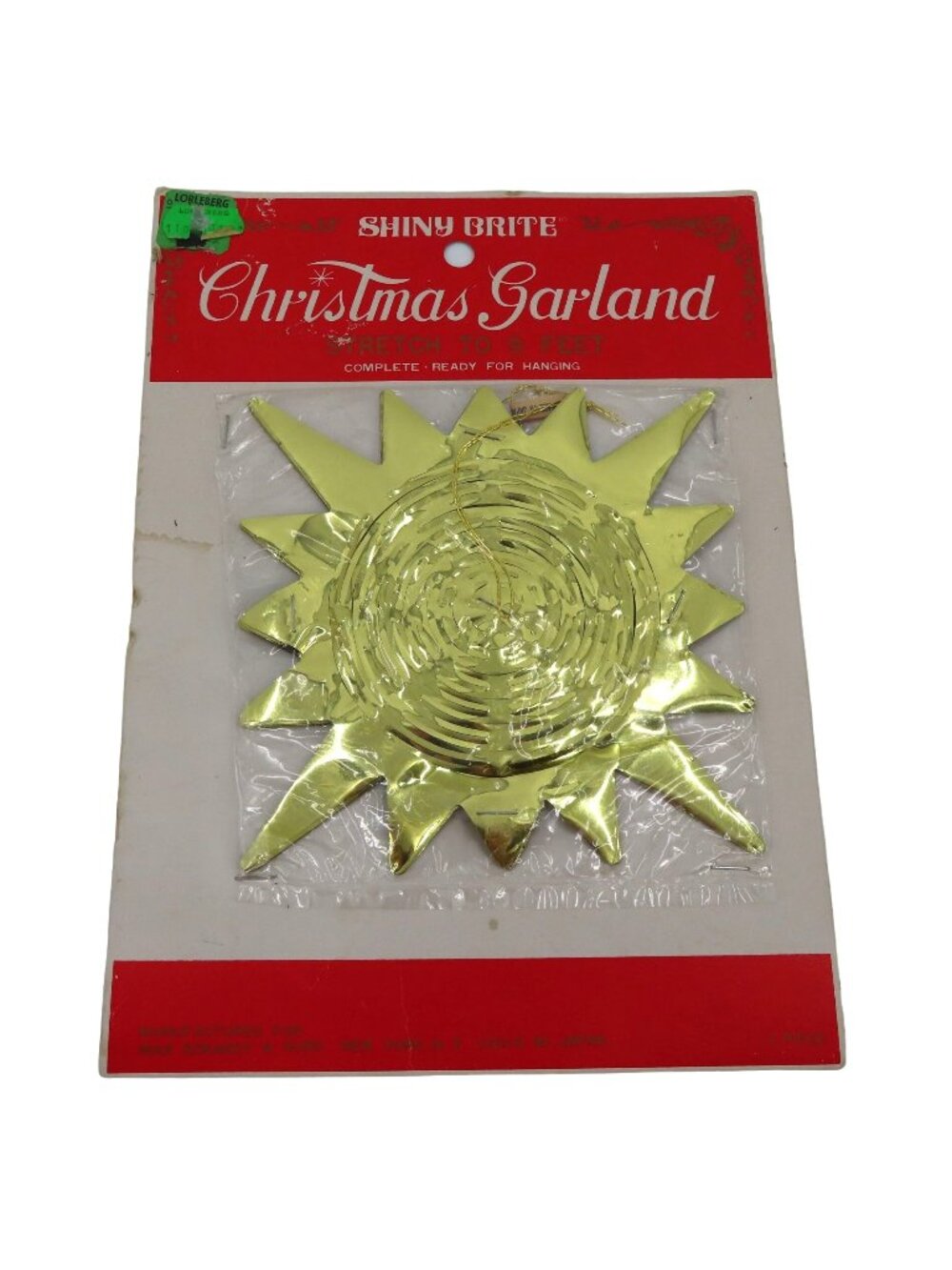 VTG Shiny Brite Christmas Garland Gold Foil 9 Feet Made in Japan Retro NEW Xmas